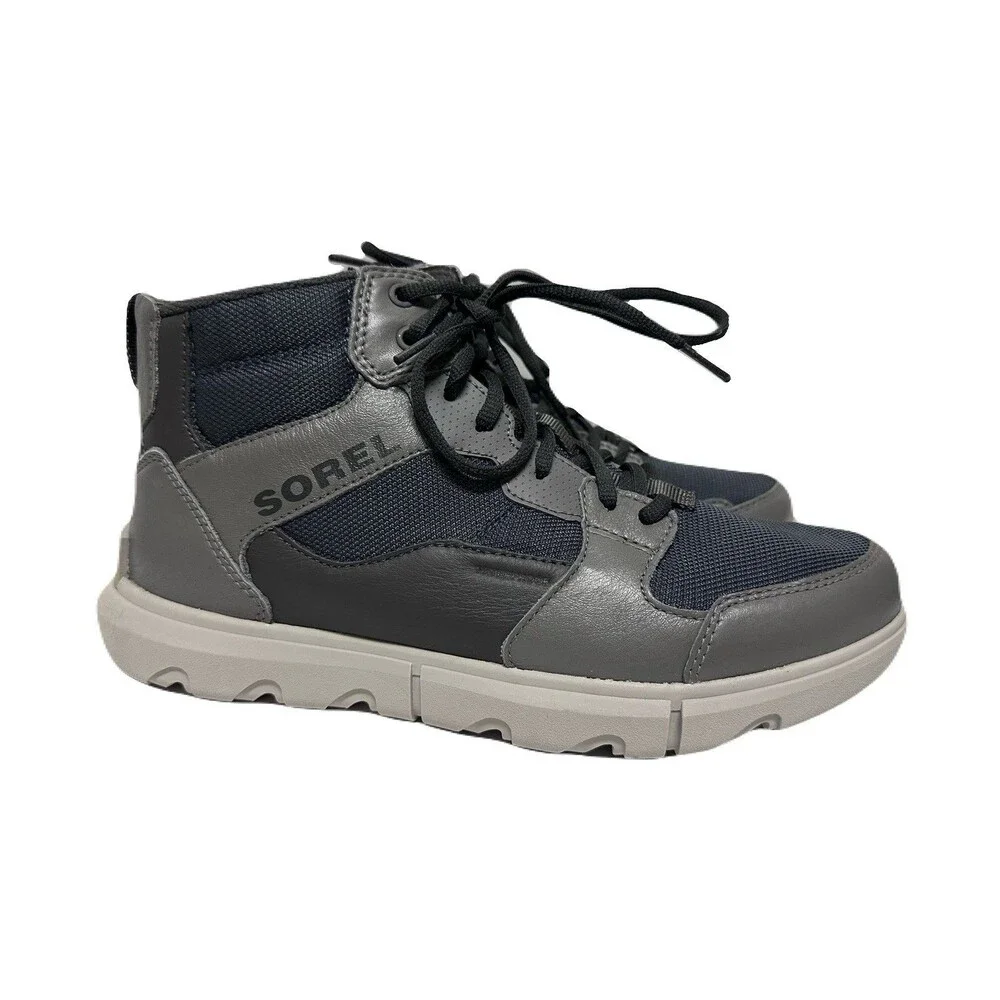 NEW Sorel Mens Size 9.5 Explorer Next Mid Grey Waterproof Outdoor Sneaker Boots